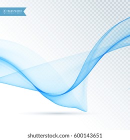 blue wave flowing on transparent background
