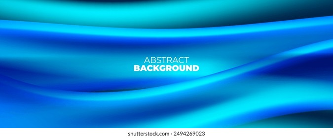 blue wave fluid abstract background. blue glossy ornament design