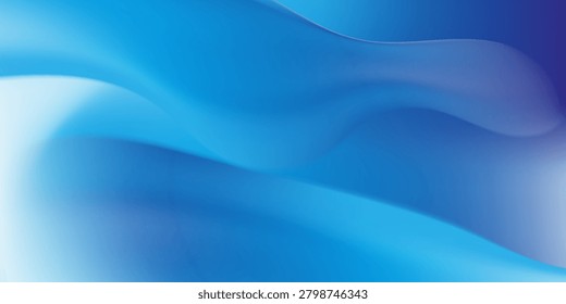 Blue wave geometric background with abstract layered liquid shapes. Minimalist vector illustration for professional web design.