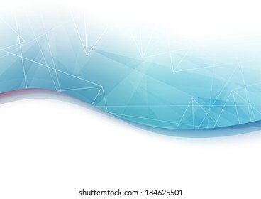 Blue wave geometrical abstract background. Vector illustration