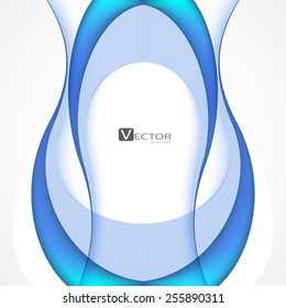 Blue wave glowing border background. Vector illustration. Clip-art