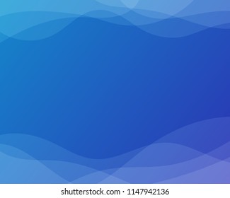 Blue wave gradient abstract backgorund in flat vector design style