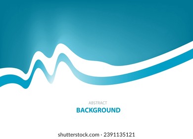 Blue wave gradient abstract background with white space for text and message. template design