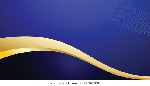 Blue wave gradient background with dark blue and gold yellow color for company bussiness corporation banner advertisment presentation promotion marketing needs