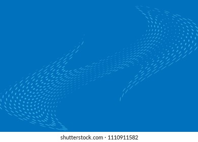 Blue wave halftone background. Digital gradient. Abstract backdrop with circles, point, dots. Dotted pattern. Futuristic panel Vector illustration
