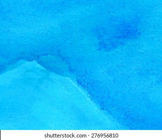 Blue wave hand drawn paper texture background. Vector abstract brush painted smudges illustration. Water design card for banner, template, cover, decoration, print, wallpaper. Macro wet grain surface