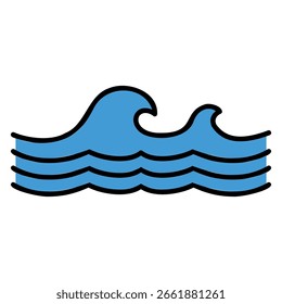 Icono azul de la onda – elemento náutico simple del diseño