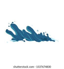 Blue wave icon. A splash of blue liquid or fresh clean water of a natural shape. Isolated flat water splash vector illustration.