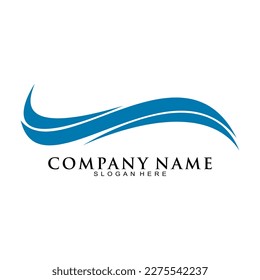 Blue wave illustration vector logo
