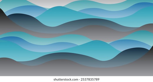 fondo de patrón de papel japonés de onda azul