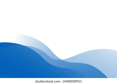 Blue wave layer modern background with white space for text and message. vector illustration
