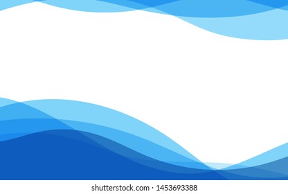 Blue wave layer shape abstract background flat design vector illustration.