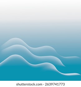 Blue wave layer shape abstract background flat design vector illustration. stock illustration