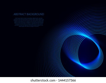 Blue wave light on dark blue background, vector illustration