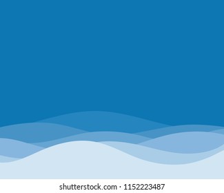 Blue wave line abstract backgorund in flat vector design style