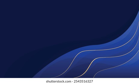 Línea de onda azul Fondo abstracto Ilustración de Fondo de pantalla de lujo moderno