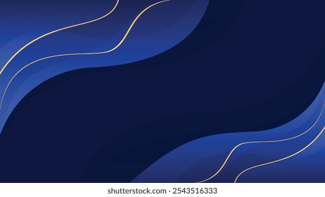 Línea de onda azul Fondo abstracto Ilustración de Fondo de pantalla de lujo moderno