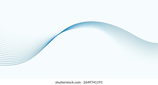 Blue Wave Line Abstract Background Template for Business or Technology Banner