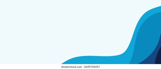 Blue Wave Line Abstract Background Template for Business or Technology Banner