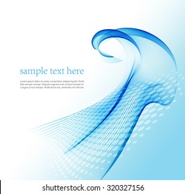  Fondo abstracto de la línea de onda azul. Ilustración del vector