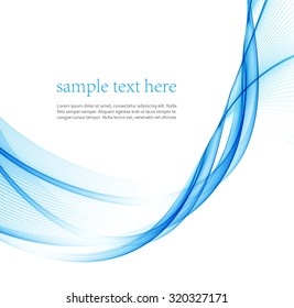  Blue wave line abstract background. Vector illustration