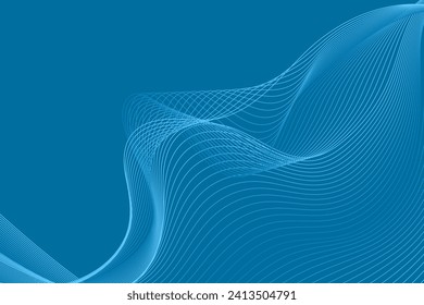 Blue Wave Line abstract pattern background. Vector illustration. Wallpaper. Backdrop. Digital