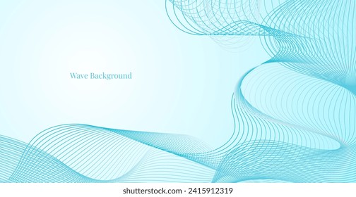 Fondo abstracto de patrón de línea de onda azul. Ilustración vectorial. Fondo de escritorio. Fondo. Digital