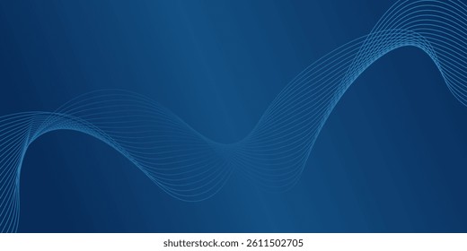 blue wave line background design smooth 
