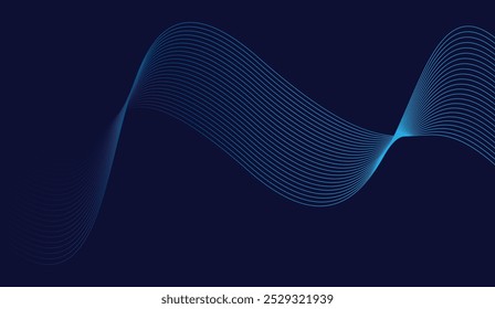 Blue wave line background Modern flowing wavy lines