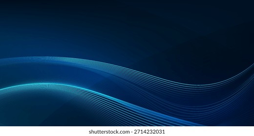 Blue wave line light screen gradient texture background. Abstract technology big data digital background. 3D rendering.