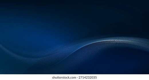 Blue wave line light screen gradient texture background. Abstract technology big data digital background. 3D rendering.