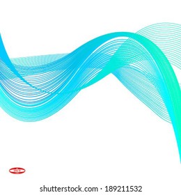 blue wave blue line on white background vector