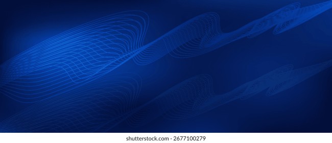 Blue Wave Lines Abstract Background. vector Eps 10