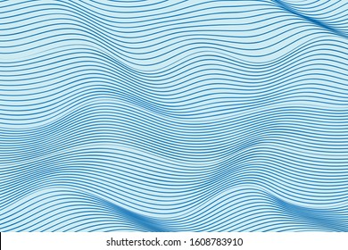 Blue Wave Lines Pattern Abstract Background. Vector