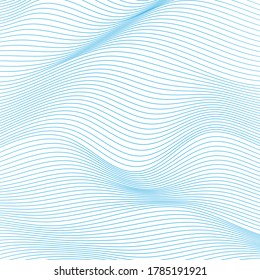 Blue Wave Lines Pattern Abstract Background. Vector