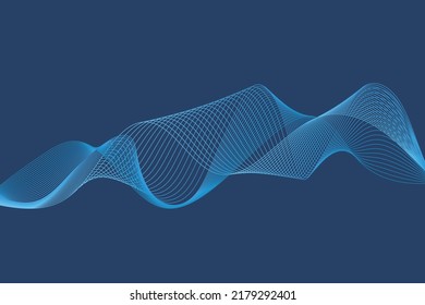 Blue Wave Lines Pattern Abstract Background. Modern Banner. Wallpaper. Vector Illustration