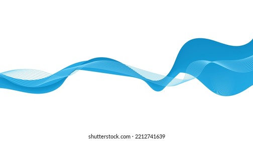 Blue Wave Lines Pattern Abstract Background. Modern Banner. Wallpaper. Vector Illustration