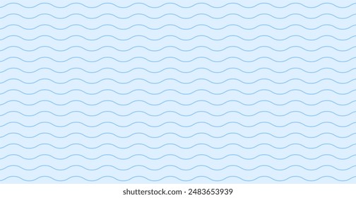 Blue Wave Lines Pattern Abstract Background. Vector Wallpaper. Sea Backdrop