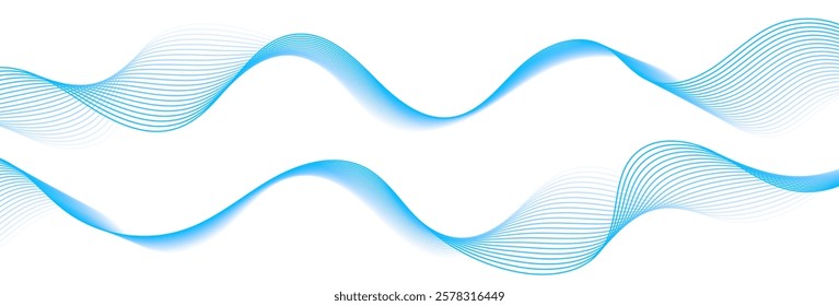 Blue Wave Lines Pattern Background. Abstract Business Banner. Vector Illustration