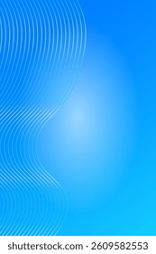 Blue Wave Lines Poster Background Abstract Gradient Flow Cover Template Design 