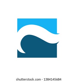a blue wave logo design