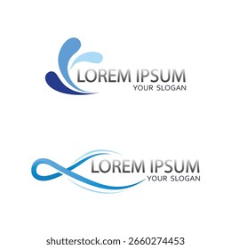 blue wave logo design for aquatic brand or clean water company