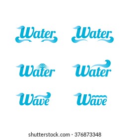 blue wave logo design elements. vector abstract wave