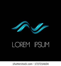 blue wave logo icon for beauty and business company