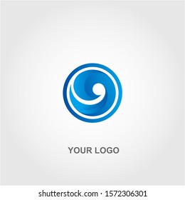 blue wave logo template design 