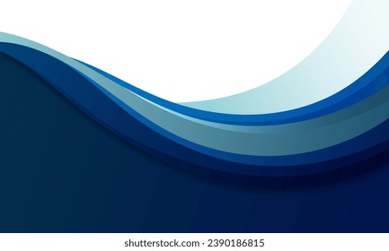 El fondo abstracto de la ola azul es moderno. Plantilla de banner ondulado elegante de gradiente azul