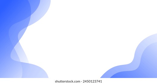 Blue wave modern background with white space for text and message. template design