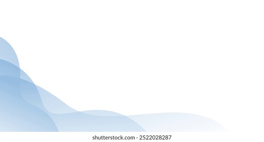Blue wave modern background with white space for text and message. template design