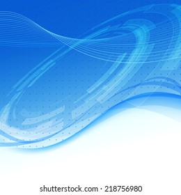 Blue wave - modern tech background border modeling wheel geometrical gear. Vector illustration
