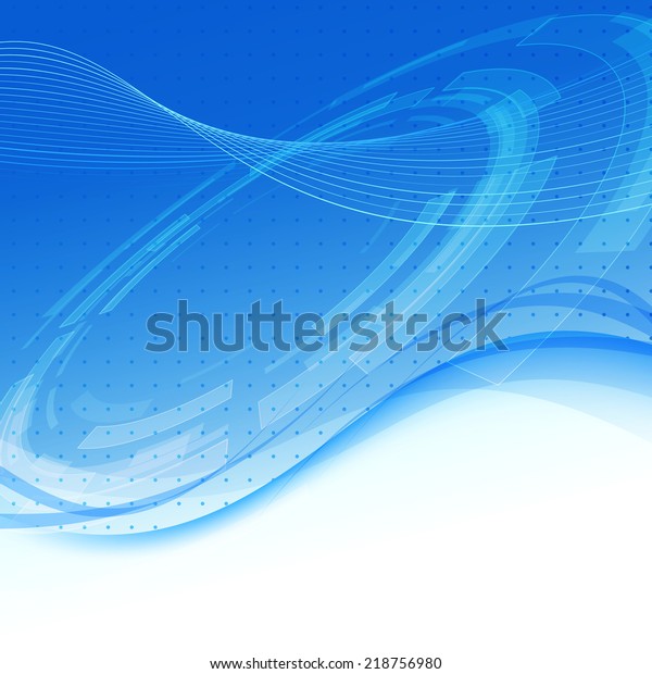 Blue wave - modern tech\
background border modeling wheel geometrical gear. Vector\
illustration